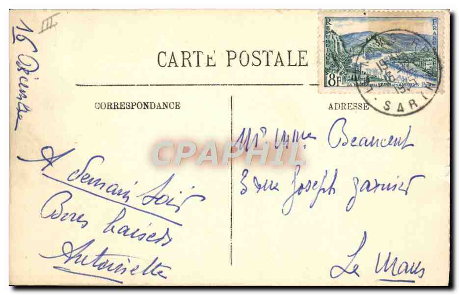 CPA Automobile Circuit de Lyon Virage de la Madleine  — Verso