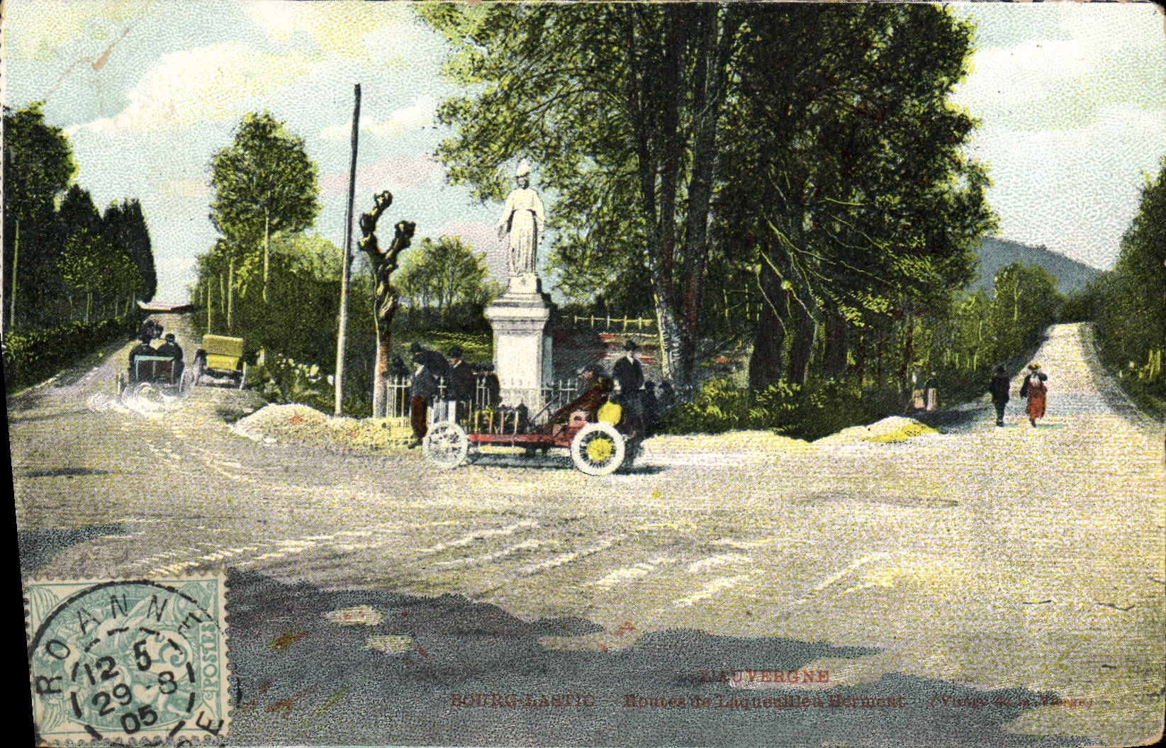 CPA Automobile Auvergne Bourg Lastic 