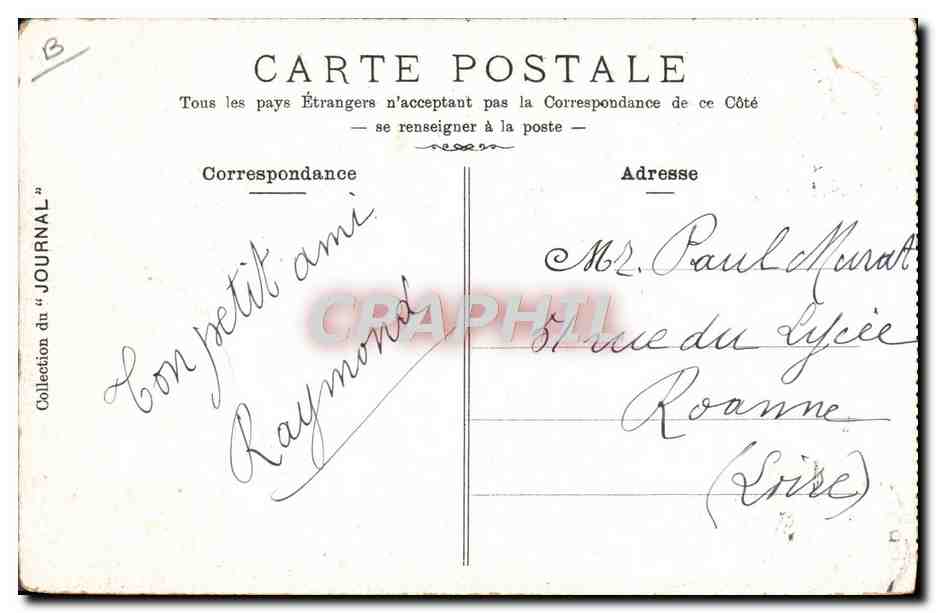 CPA Automobile Auvergne Bourg Lastic  — Verso