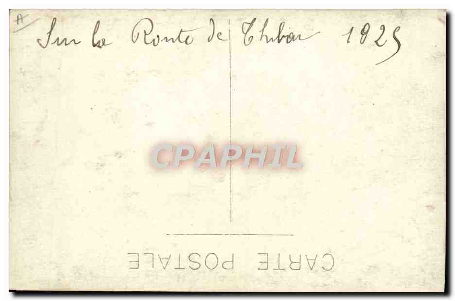 CARTE PHOTO Automobile Thibar 1925 — Rückseite