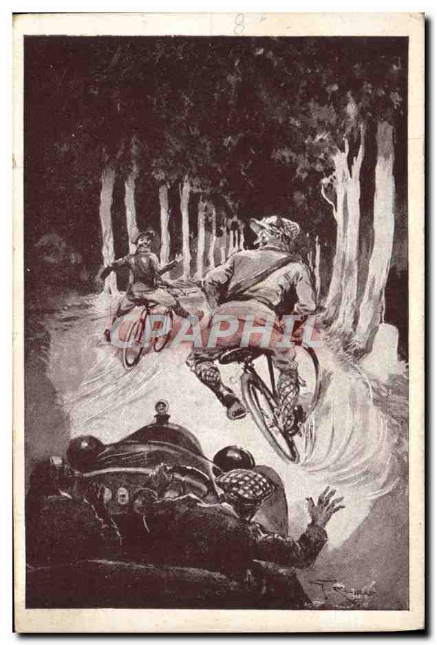 Les Cyclistes — Les Incidents de la Route — Aquarelles de G. Conrad