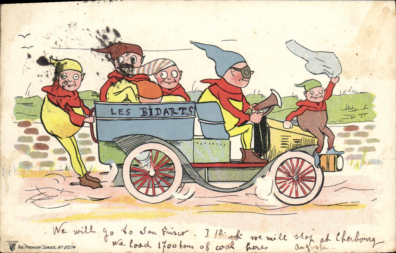 Les Bidarts — Caricature de gnomes en voiture — Trace Mere, Premier Series N°2074