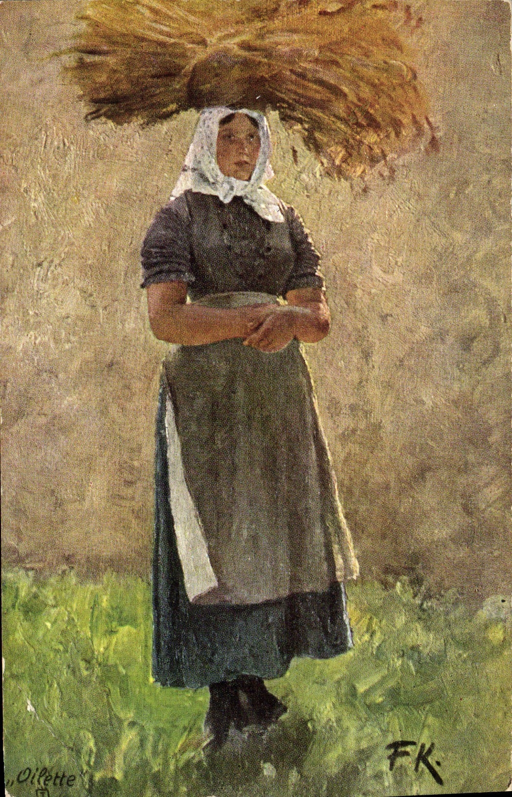 CPA Illustrateur Oilette Femme Folklore