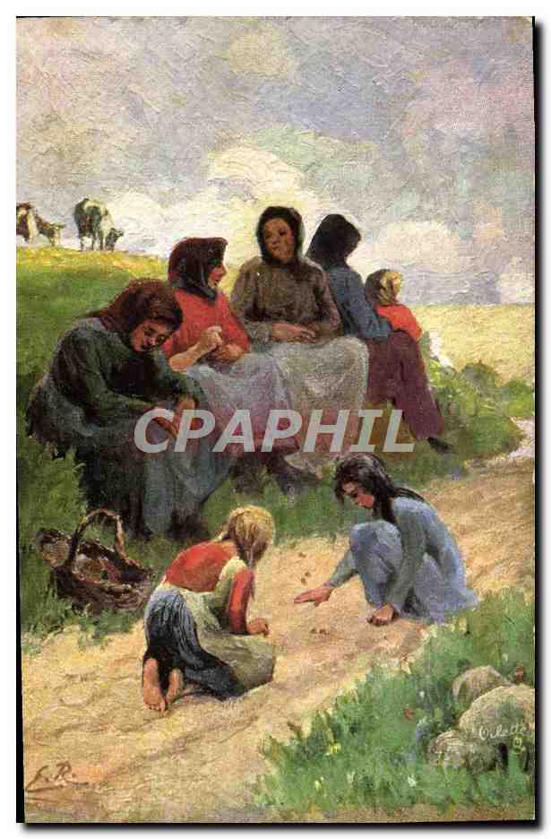 CPA Illustrateur oilette Folklore Femmes