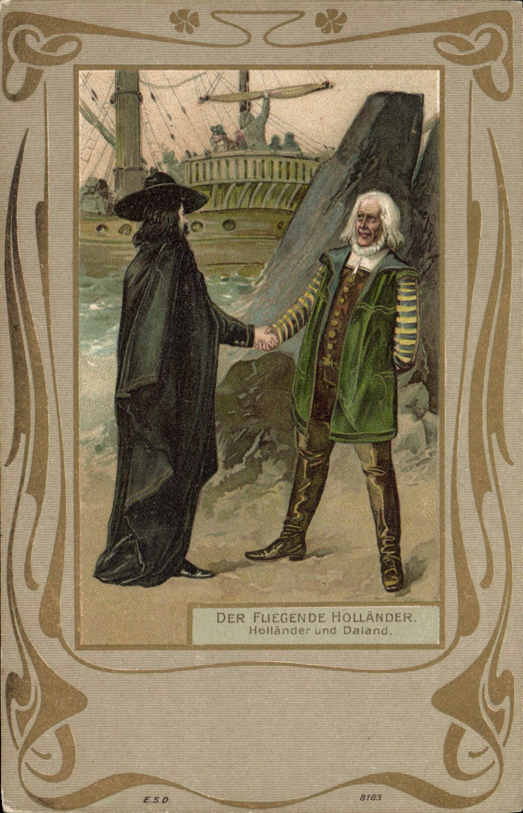CPA Illustrateur Der Fliegende Hollander und Daland