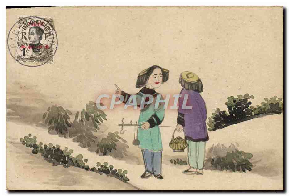 CPA Chine China Pakhoi Femmes (dessin a la main)