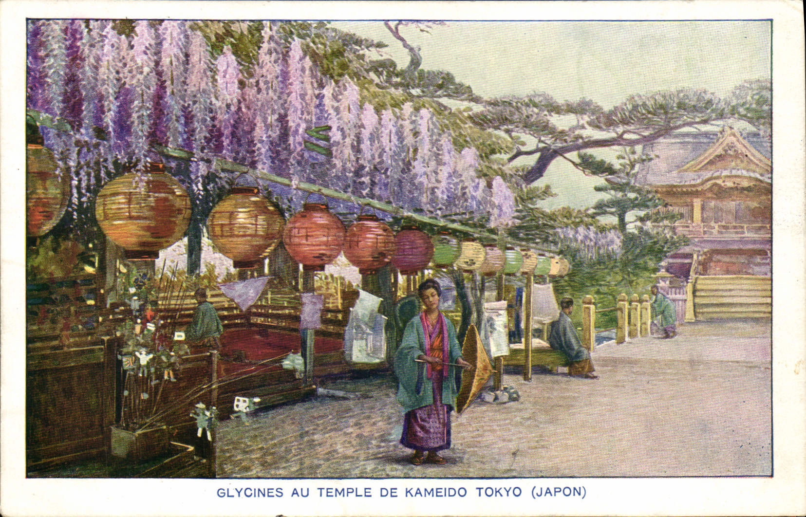 CPA Japon Nippon Glycines au temple de Kameido Tokio Tokyo