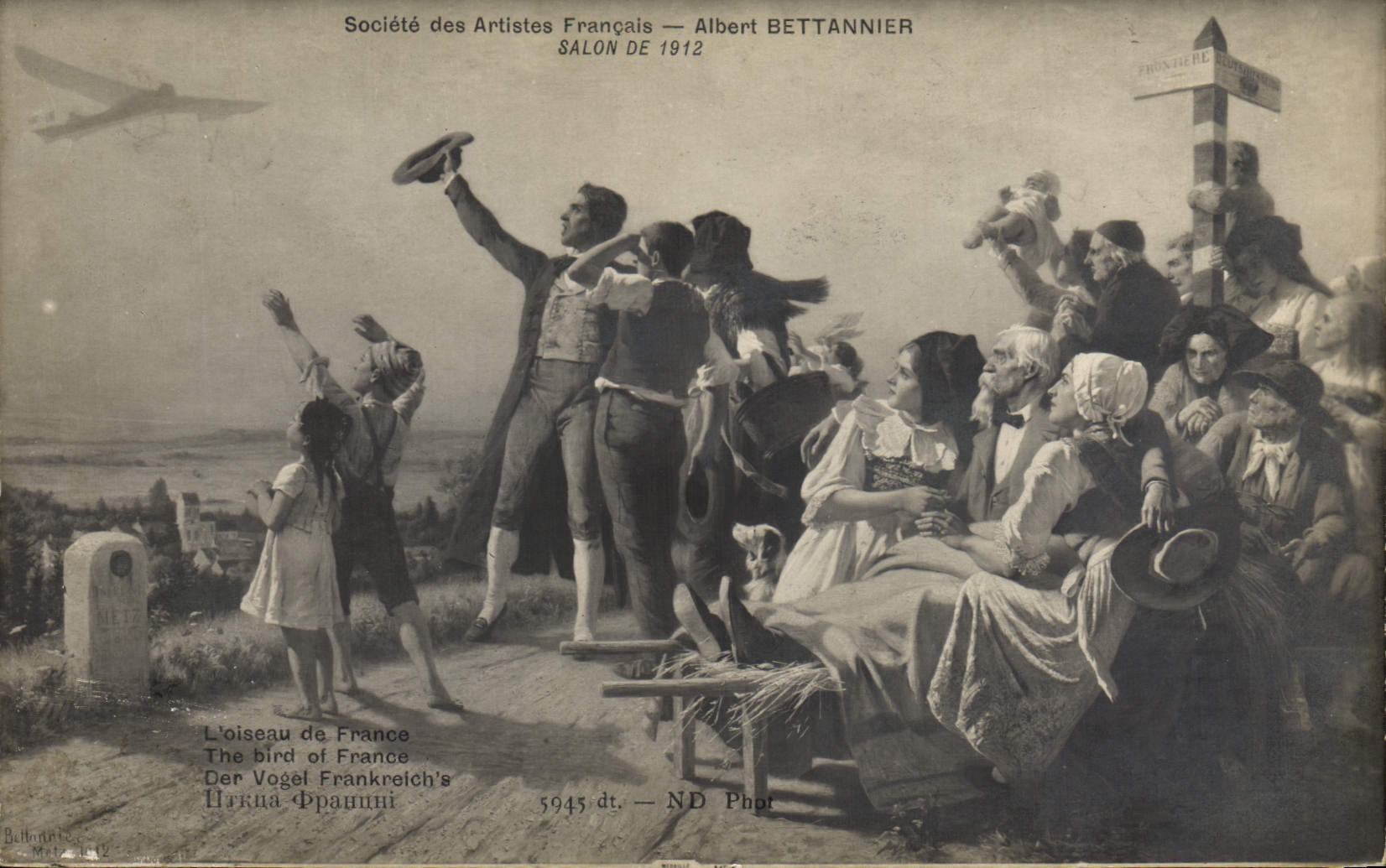 CPA Avion Aviation Albert Bettannier Salon de 1912 Alsace Folklore