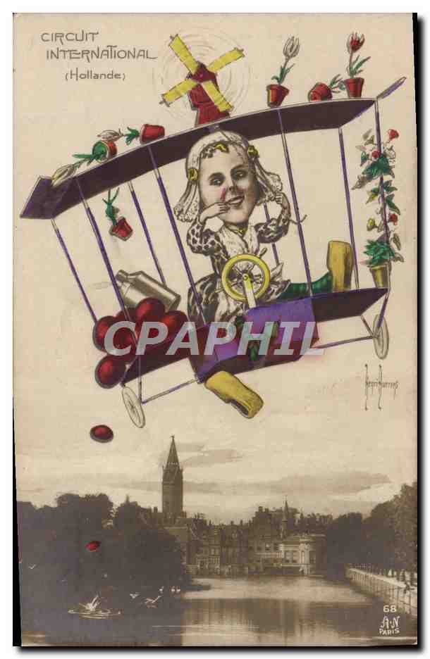 CPA Avion Aviation Circuit international Hollande Moulin a vent