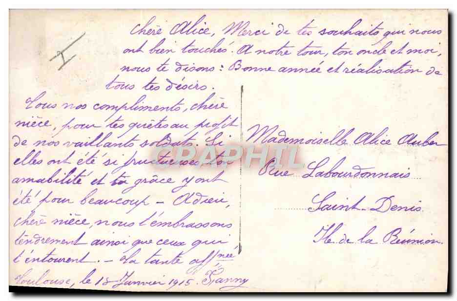 CPA Avion Aviation Femme Enfant — Rückseite