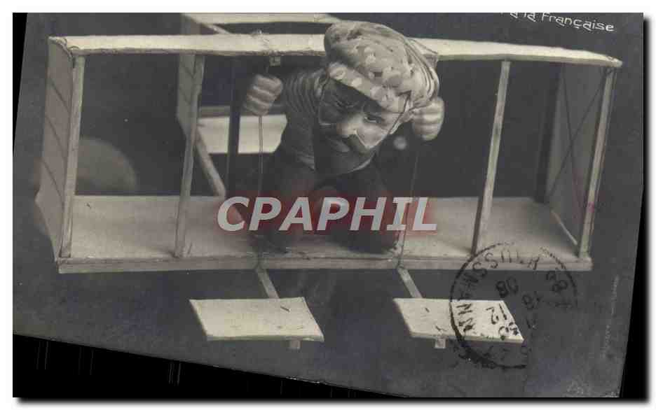 CPA Avion Aviation Caricature Farman un vol a la francaise