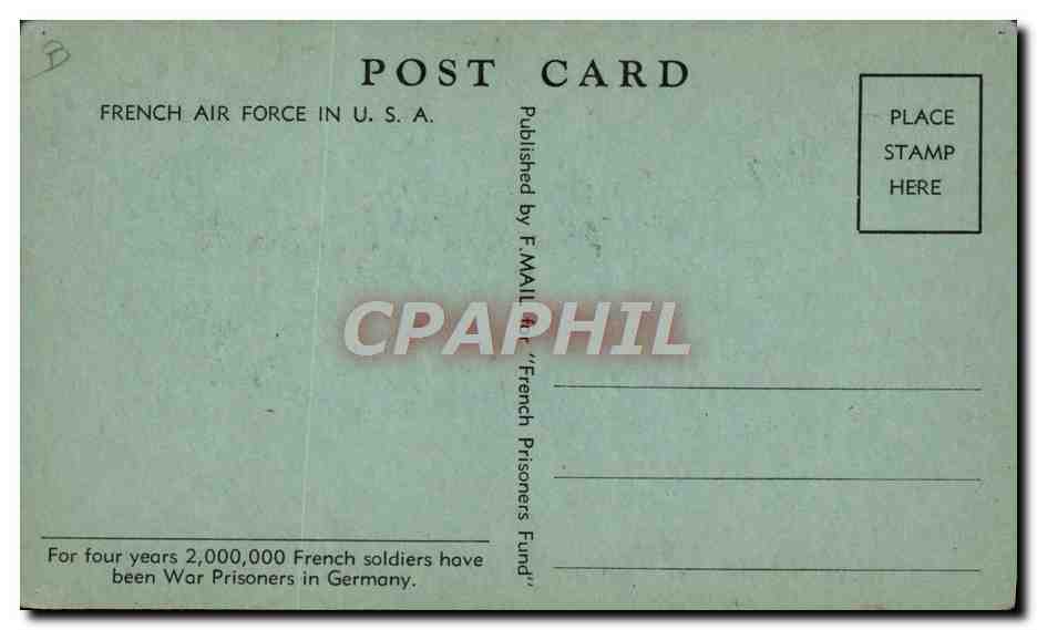 CPA Avion Aviation French Air Force in USA Jap 0 — Rückseite
