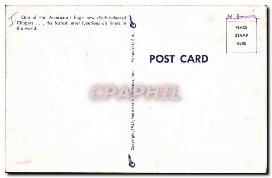 CPM Avion Aviation Double decked Clipper  — Rückseite