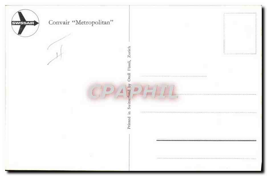 CPM Avion Aviation Convair Metropolitain — Verso