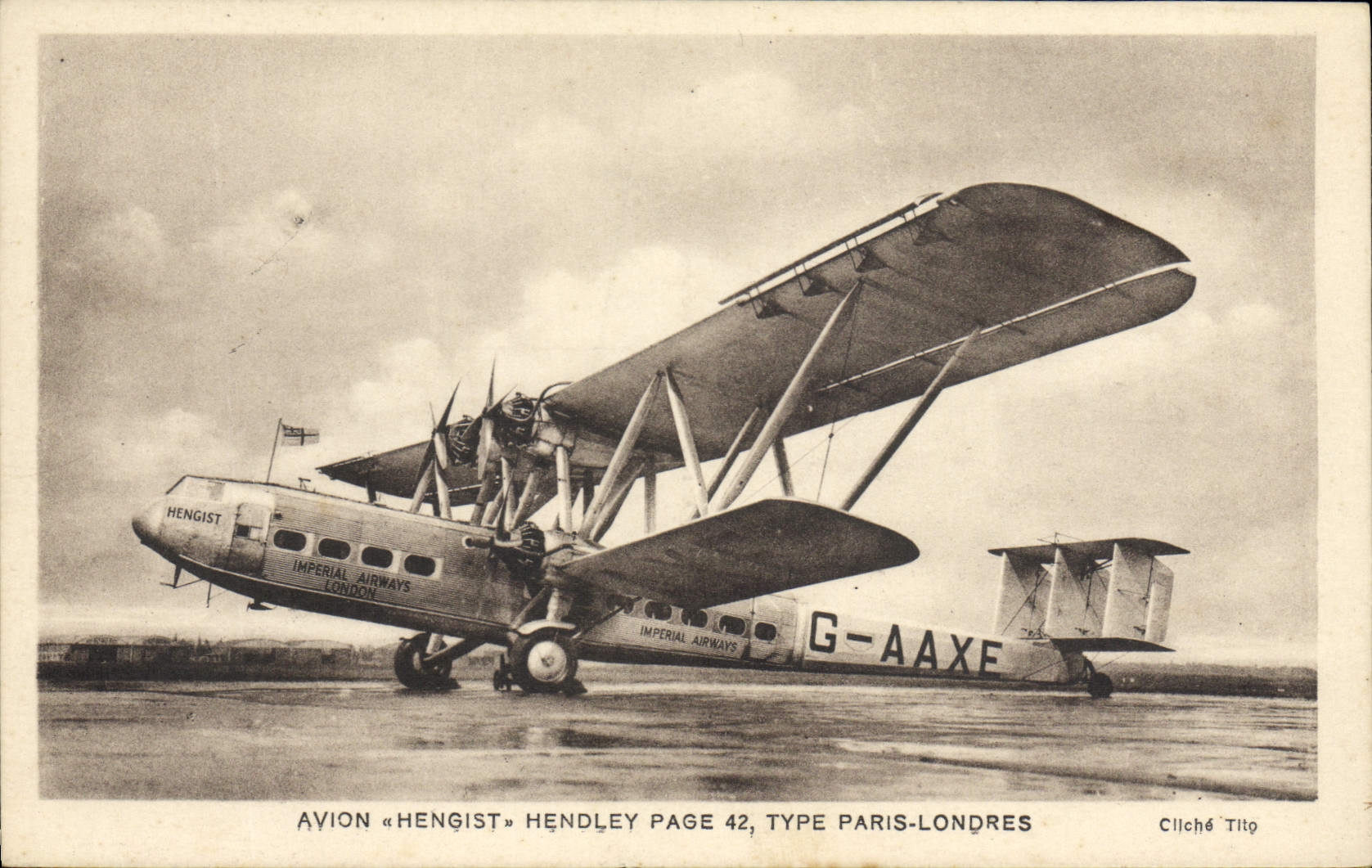 CPA Avion Aviation Avion Hendley Page Type 42 Moteurs Jupiter XI Type Paris Londres