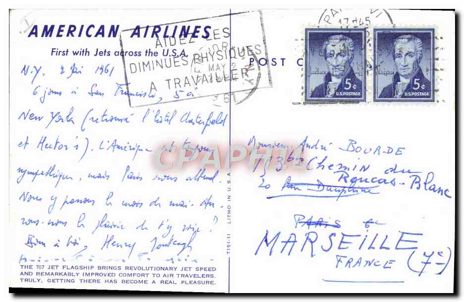 CPM Avion Aviation American Airlines 707  — Verso