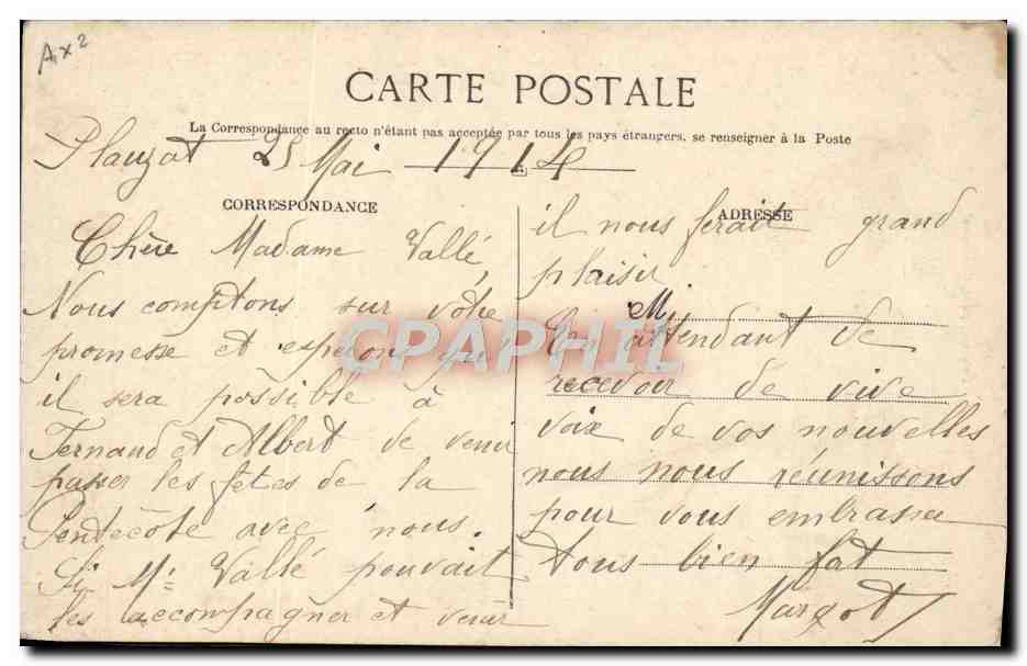 CPA Avion Aviation Dirigeable Zeppelin Grandes manoeuvres du Bourdonnais Lapalisse Republique  — Rückseite