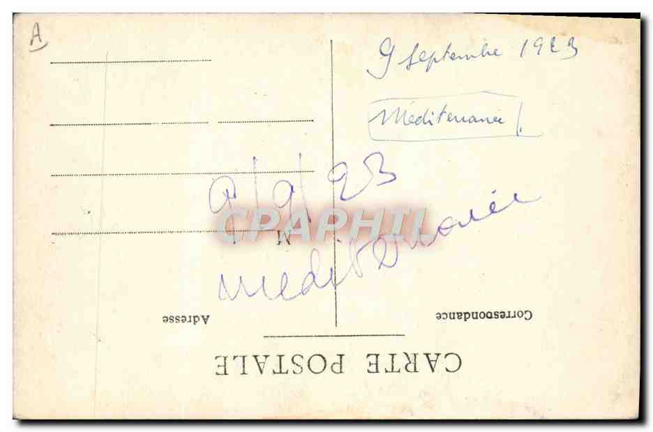 CARTE PHOTO Avion Aviation Dirigeable Zeppelin Mediterranee 1923 — Rückseite