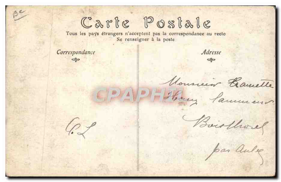 CPA Avion Aviation Dirigeable Zeppelin Aerostation Militaire Nacelle du dirigeable Patrie  — Verso