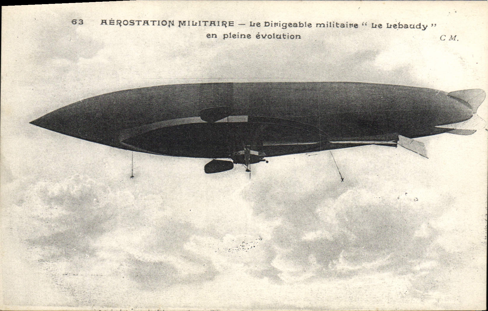 CPA Avion Aviation Dirigeable Zeppelin Le dirigeable militaire Le Lebaudy en pleine evolution 