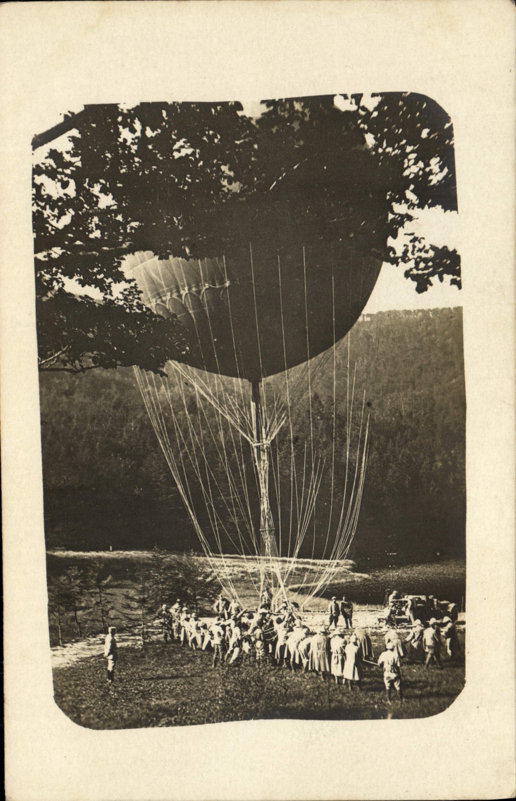 CARTE PHOTO Avion Aviation Ballon Mongolfiere 