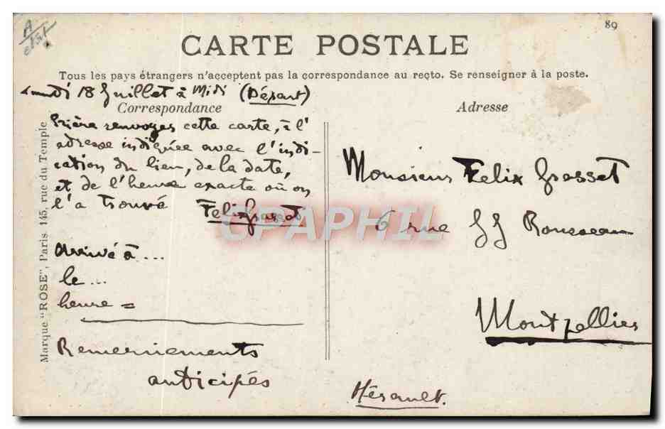 CPA Avion Aviation Dirigeable Zeppelin Le Russie 1909 Russia  — Verso