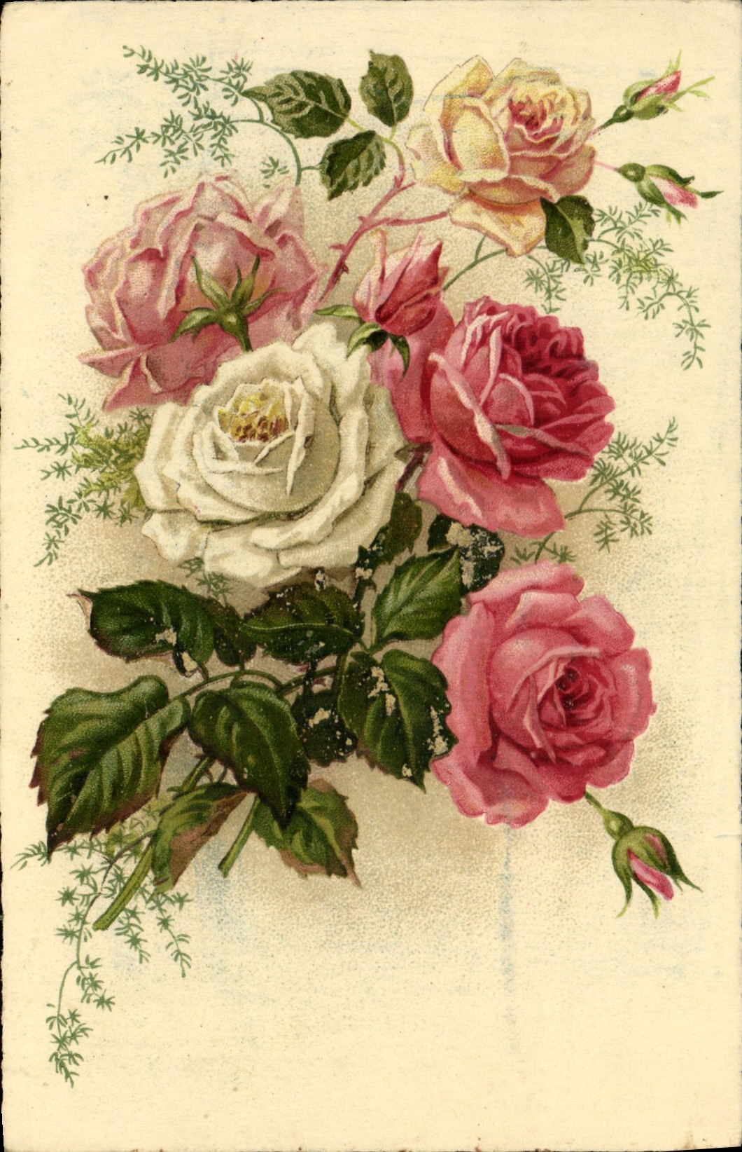 CPA Fantaisie Fleurs Roses