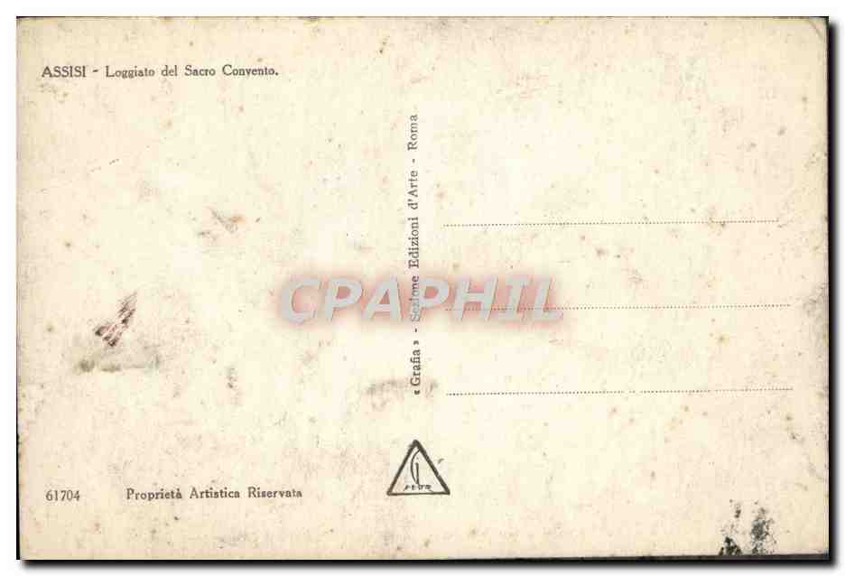CPA Assisi Loggiato del Sacro Conveto — Verso