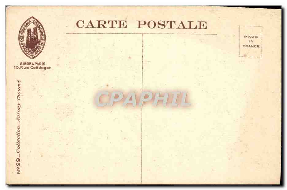 Reims - Cathédrale, façade principale, la grande rose couronnement de la Vierge — 1916 — Rückseite