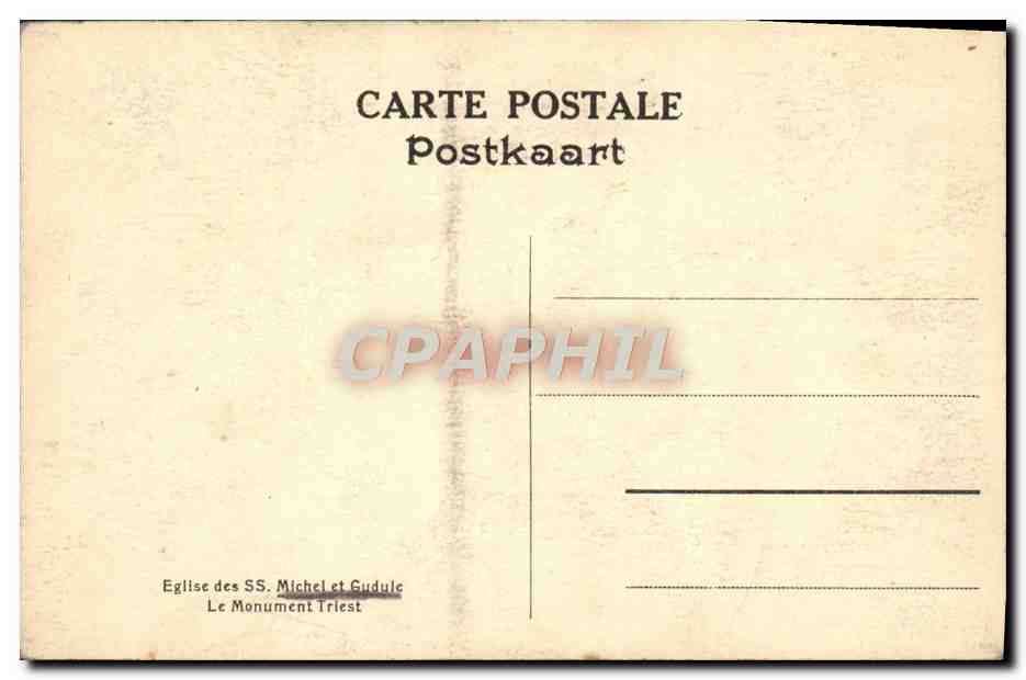 CPA Eglise des SS Michel et Gudule Le Monument Triest — Rückseite