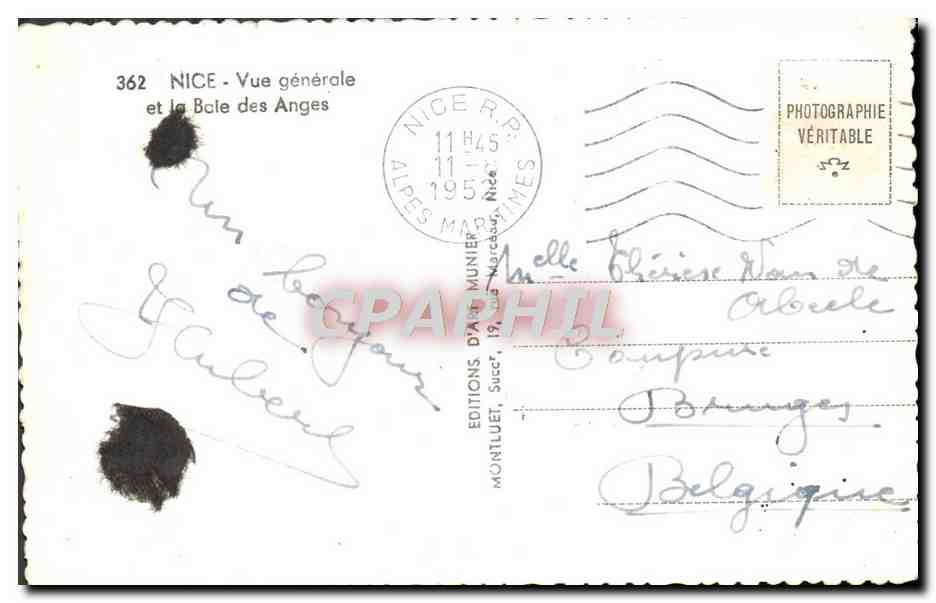 CPM Nice Vue Generale et la Bale des Anges — Verso