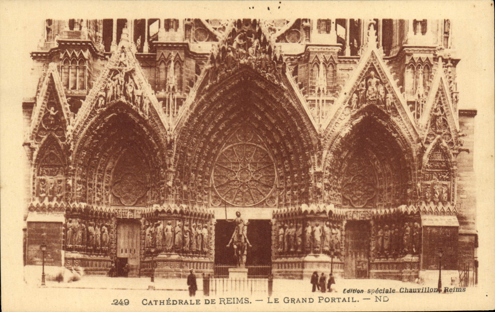 CPA Cathedrale De Reims Le Grand Portail