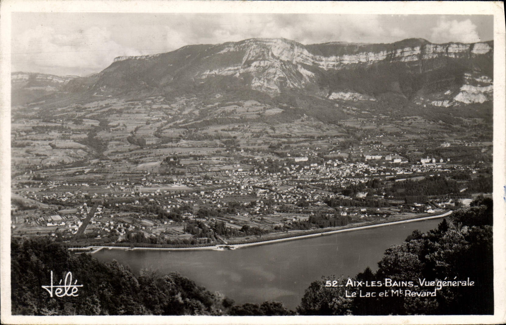 Aix-les-Bains — Vue générale — Le Lac et Mt Revard — Éditions TéLÉ, n°52
