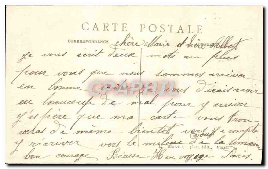 CPA Paris L'Hotel De Ville — Rückseite