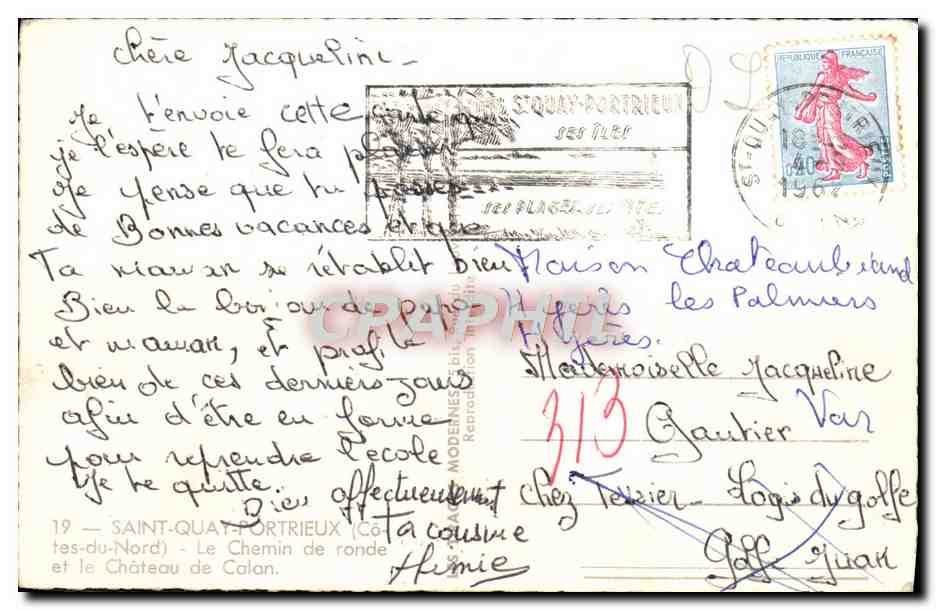 Vue de la côte à Saint-Quay-Portrieux — éditeur non visible, n° de série non lisible — Reverso