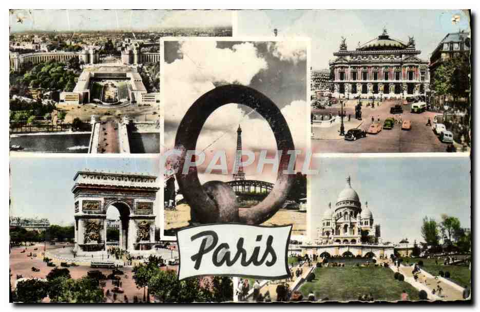 CPM Paris Arc de Triomphe Opera Sacre Coeur Montmartre