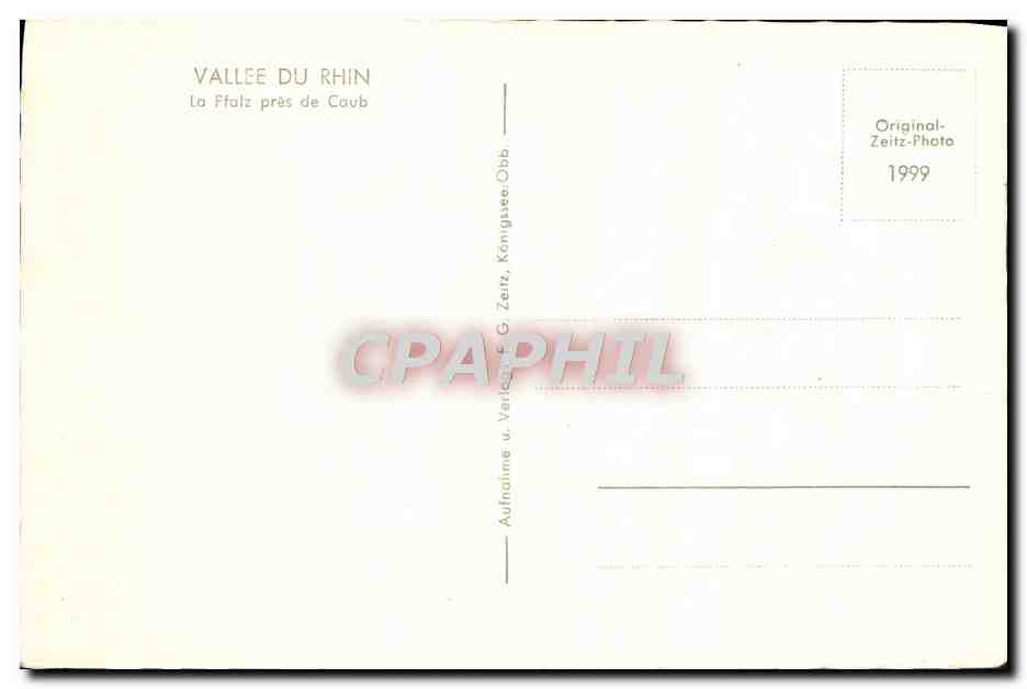 CPM Vallee Du Rhin Bateau La Pratz pres de Caub — Rückseite