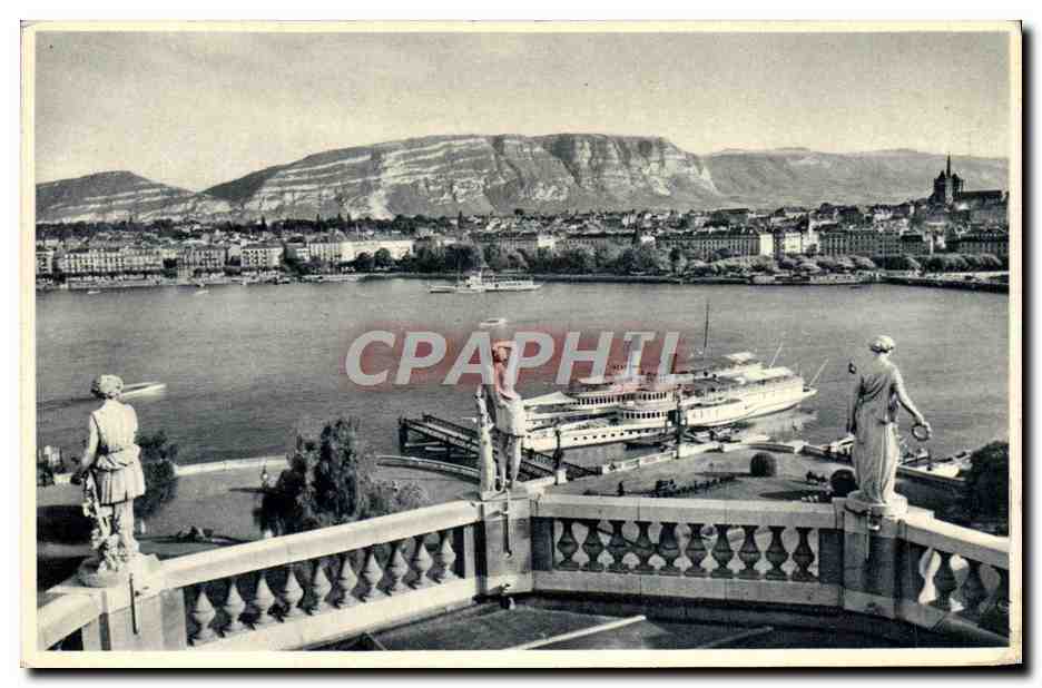 CPA Geneve Vue Generale Bateau