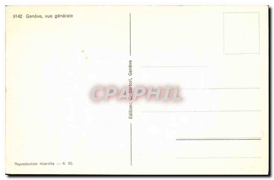 CPA Geneve Vue Generale Bateau — Verso