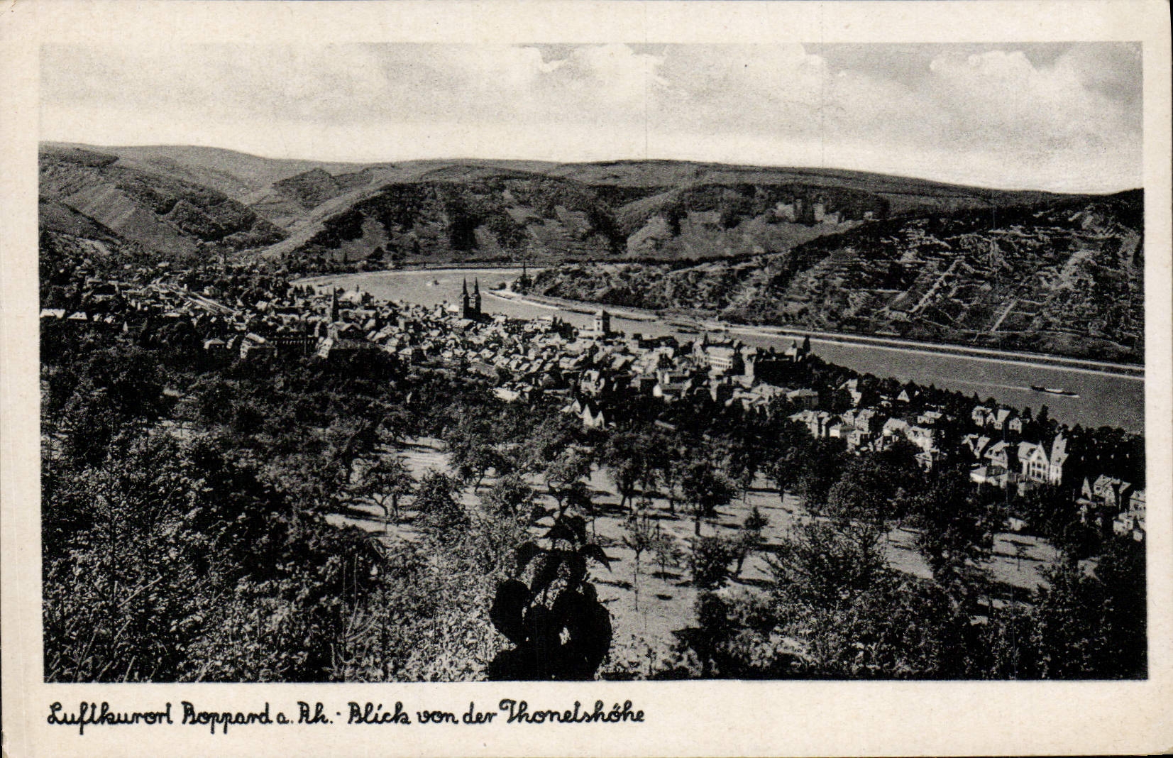 Boppard a. Rh. — Vue de la ville depuis la Thonelshöhe — Lufthaurort