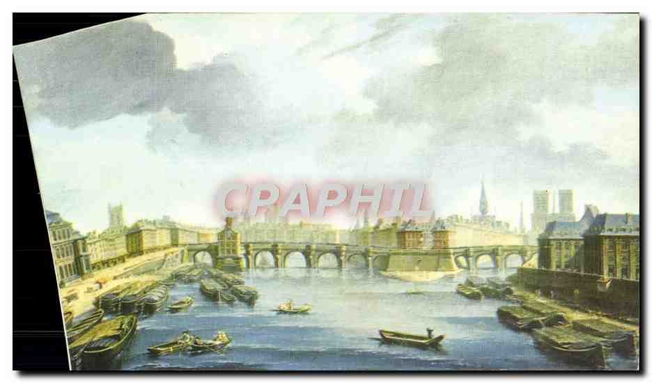 Paris au XVIIIe siècle — Le Louvre, le Pont-Neuf et le Collège des Quatre-Nations — Nicolas J.B. Raguenet — N° 261