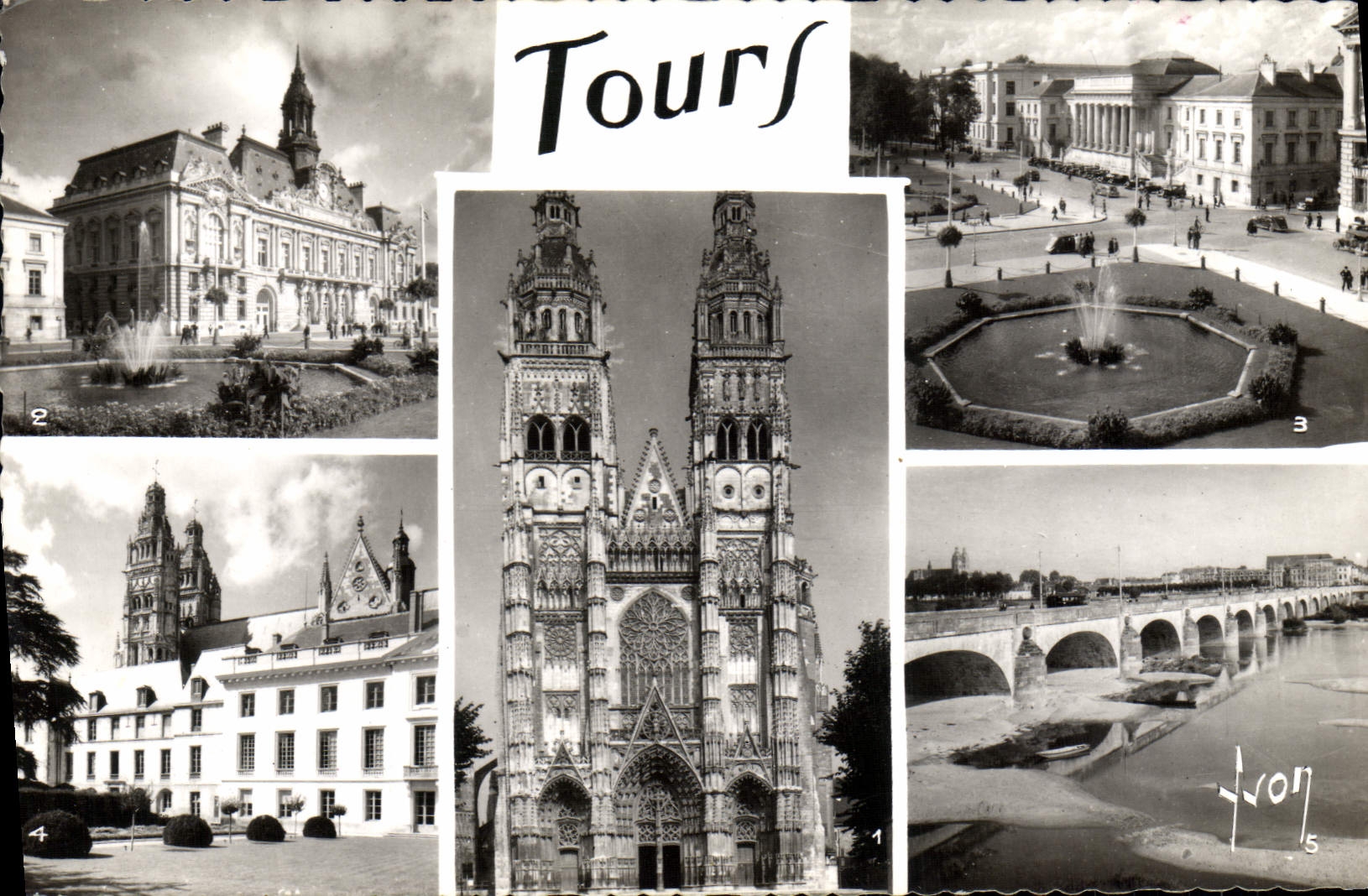 CPM Tours Cathedrale St Gratien L'hotel de ville Le palais de justice