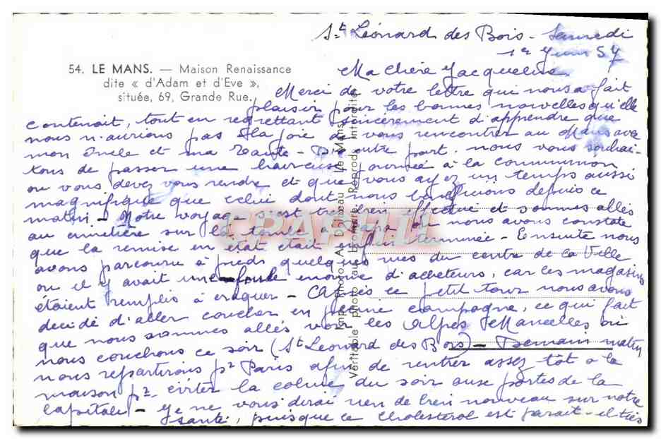 CPM Le Mans Maison Renaissance dite d'Adam et d'Eve 69 grande rue — Back