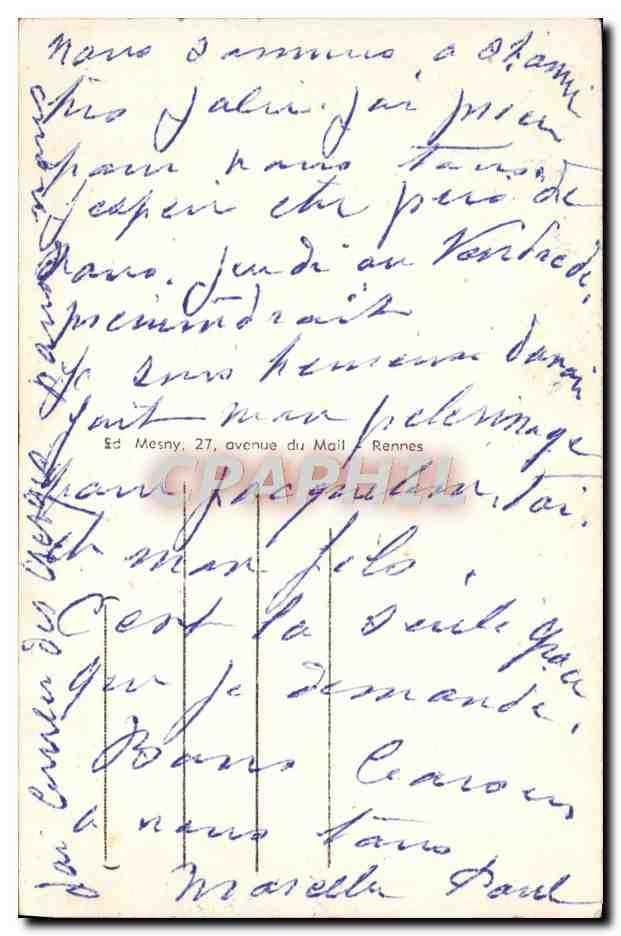 CPA Souvenir De Ste Anne D'Auray — Verso