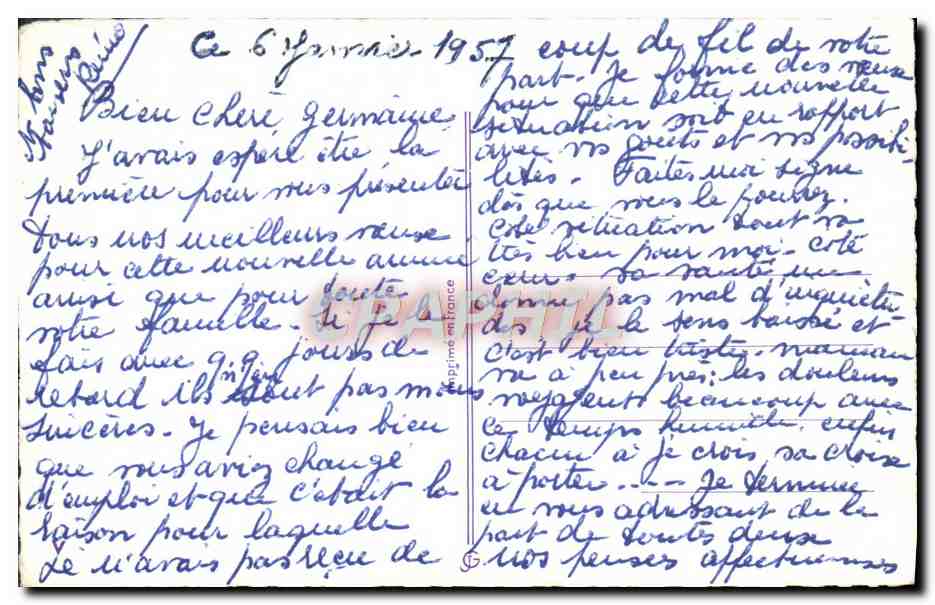 CPM Fantaisie Bonne Annee — Rückseite