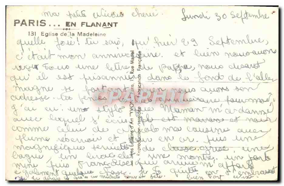 CPM Paris En Flanant Eglise de la Madeleine — Rückseite