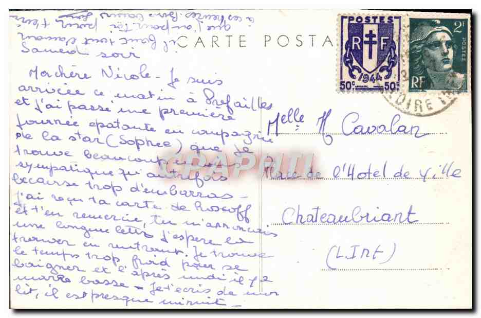 CPA Prefailles Rochers vers la Pointe Saint Gildas — Rückseite