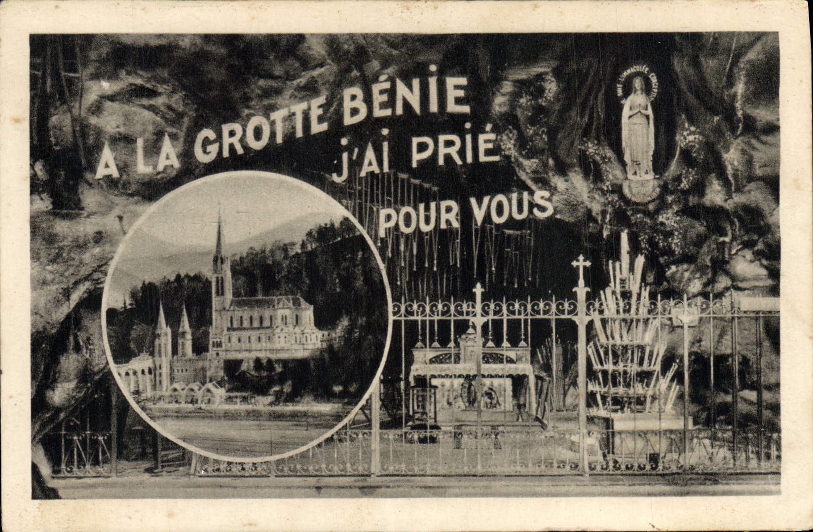 CPA Lourdes La Grotte et la Basilique