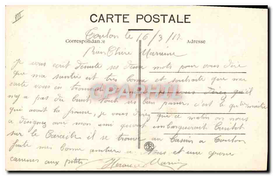 CPA Bateau de guerre Marins A la recherche d'une bonne place  — Verso