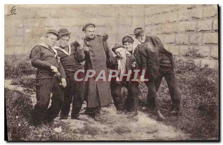 Groupe de marins et un officier — Fur de Bordeac — éditeur inconnu